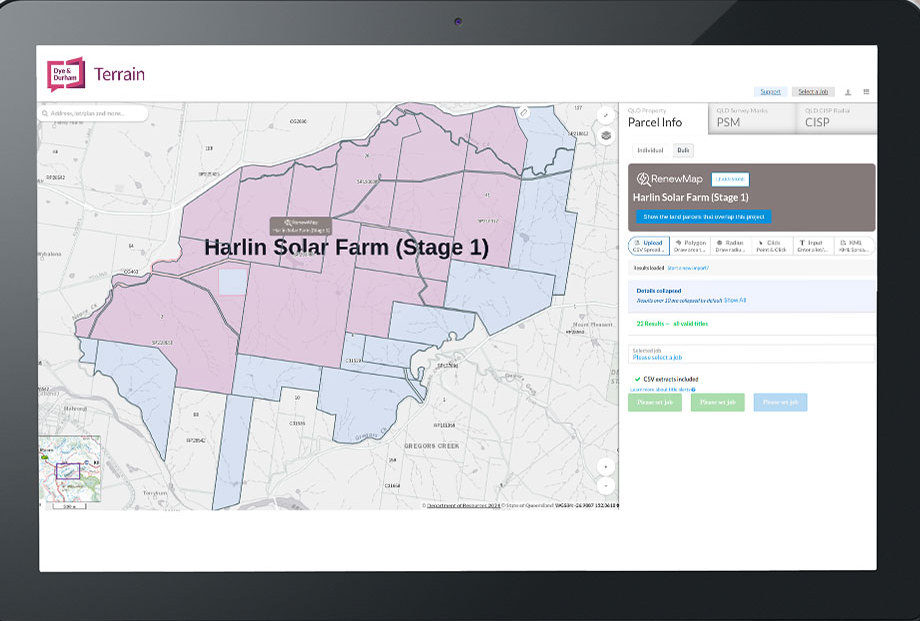 screenshot of Dye & Durham Terrain